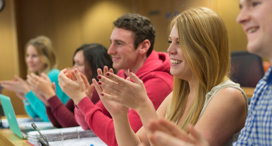 Business school students in lecture